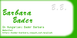 barbara bader business card